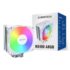 MONTECH NX400ARGBW NX400 ARGB CPU Air Cooler Single Tower, 4 Advanced Heat Pipes picture