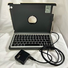 Genuine Targus AKB34 Cream Color Leather Rotating Bluetooth Keyboard W Charger picture
