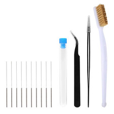3D Printer Nozzle Cleaning Kit 10PCS 0.4Mm Needles Cleaner 2 Pcs Tweezers , Stai picture