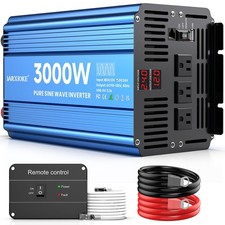 3000 Watt Pure Sine Wave Power Inverter 24V DC to 110V 120V Converter for Hom... picture