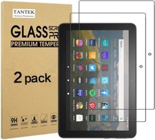 TANTEK 2 Pk Screen Protector for Amazon Fire HD 8, HD 8 Plus, HD Kids 8