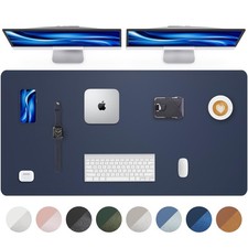 AFIING Leather Desk Pad Protector - 48 x 24 Computer Mat, Large Mouse Pad picture