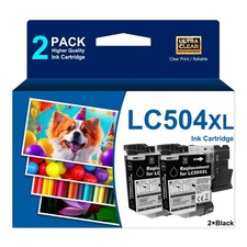 LC504XL 2Pack High Yield LC504XL Black Ink Cartridges Compatible for Brother INK picture