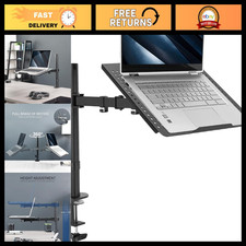 Fully Adjustable Laptop Desk Mount Stand, C-Clamp, Fits Up to 17