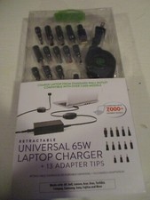LOT OF 2 TWO ~ NEW ~ RETRAK Retractable UNIVERSAL 65W  LAPTOP CHARGER picture