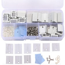Jienk 30Pcs TO-220 Aluminum Heatsink & Insulator/Mounting 10 Piece, Silver picture