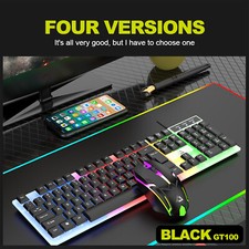 RGB Mouse & Backlit Keyboard, 104-Key Suspension Keycap, Wired USB for PC picture