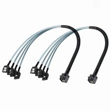 10Gtek MiniSAS HD SFF-8643 to 4xSATA Cable, 0.5m, 2-Pack for Server JBOD & RAID picture