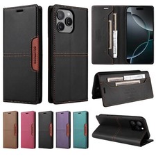 Luxury Leather Magnetic Wallet Cover Case For 16 15 14 13 12 11 Pro Max 7 8 XR picture