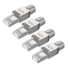 Cat6A Ethernet Connectors Tool-Free Reusable Shielded RJ45 Plugs for 23AWG SFTP picture