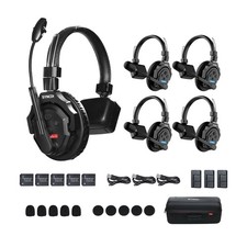 SYNCO XTalk X5 2.4GHz Wireless Intercom Headset System (5 XTALK 5PCS, Black picture