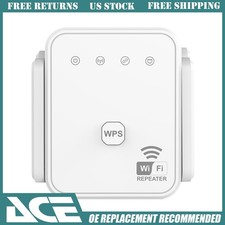 300M Wireless Internet Repeater WiFi Extender Signal Booster 2.4GHz White picture