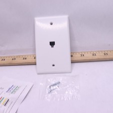 Leviton Standard Telephone Wall Jack 6P4C Screw Terminals White 40249-W  picture