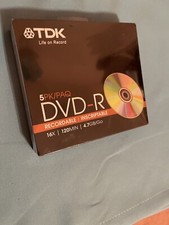 5Pk TDK DVD-R Recordable Media 16X 120MIN 4.7GB New Sealed  Blank picture