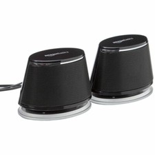 AmazonBasics V620BLACK USB-Powered PC Speakers with Dynamic Sound - Black picture