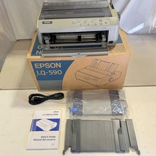 Epson LQ-590 Dot Matrix Printer W/ Box POWERS ON AS IS UNTESTED READ picture