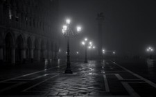 Landscape night venice italy europe street light town Custom Gaming Mat Desk picture
