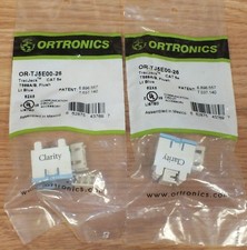 Lot of 2 - Genuine Ortronics (OR-TJ5E00-26) TracJack CAT 5e Jacks *Light Blue* picture