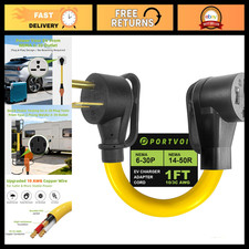 30 Amp to 50 Amp EV Power Adapter Cord, NEMA 6-30P to 14-50R, 1FT Charging Cable picture