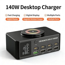 Fast Charging Adapter 140W USB C USB A Charger Magnetic Wireless Station PD 100W picture