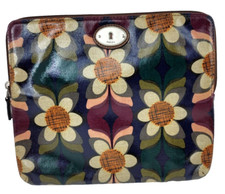 Fossil Key Per Tablet Zipper Case Sleeve Boho Floral Coated Canvas 10x9 picture