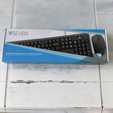 USB Wired Keyboard And Mouse Combo (Lot of 7) New In Box CKU200US Seven Brand picture