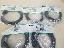 Lot of 5 - PANDUIT UTPSP15BLY Copper Patch Cables, Cat 6, Black Cable, 15 Ft picture