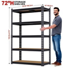 72” 6 ft Heavy duty Metal shelves Racks for storage New picture