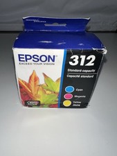 Genuine Epson 312 Standard Capacity Ink Cartridges 3 Color C/M/Y Exp. 10/2028🫡 picture