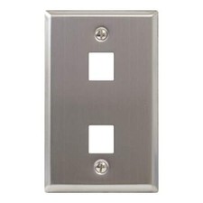 ICC Classic Stainless Steel Faceplate with 2 Ports for EZ/HD Style in 1 Gang picture