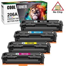 4x NO CHIP Toner for HP 206A W2110A Color Laserjet Pro MFP M283cdw M282 M255dw picture