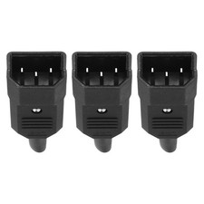 AC110-250V 10A Male IEC320 C14 Power Socket 3 Terminal Panel Mount 3 Pcs picture