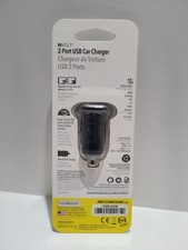 Scosche REVOLT 2 Port Dual USB BLACK Car Charger 5v, 12W Output USBC242M picture
