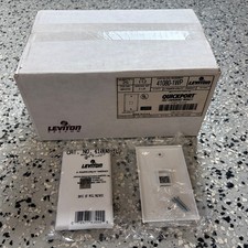 Leviton 41080-1WP 1-Port Single-Gang QuickPort Wallplate White - PACK OF 25 picture