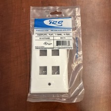 NEW IN BAG (LOT OF 100) ICC 1-GANG 4-PORT FLAT FACEPLATE IC107F04WH picture