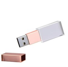 Crystal metal USB2.0 Flash Drives 128GB Pen Drive 64GB Custom Logo Memory Stick picture