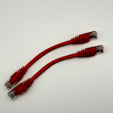Two(2) - 6 inch CAT6 Network UTP Ethernet RJ45 Full 8-Wire Patch Cable, Red picture