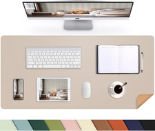 Leather Desk Pad Protector, Large Desk Mat with Natural Cork & PU Leather,Mouse picture