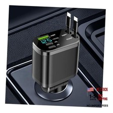 5 in 1 Retractable Car Charger Adapter,Upgraded Car Phone Charger with PD 30W picture