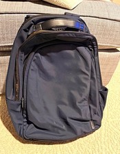 Away Luggage Navy Blue Backpack Zip Closure Multi Compartment picture