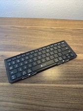iClever IC-BK03 Black Silver Portable Rechargeable Tri Folding Wireless Keyboard picture