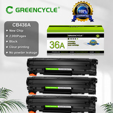 GREENCYCLE 3 Pack 36A CB436A Toner Cartridge for HP P1505 P1505n M1120 M1522nf picture