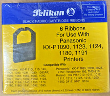 Pelikan Black Fabric 6P217 Cartridge Ribbons SEALED Pack Of 6 picture