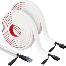 2 Pcs Silicone Wall Wire Hider, 10 Ft Each, Self-Adhesive Flexible Cord Hider Wa picture