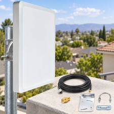 15dBi Dual Band Outdoor WiFi Panel Antenna 2.4/5.8GHz RP-SMA 10ft Cable picture