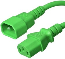 15 PACK LOT 3ft IEC C14 - C13 Green Power Cord 14AWG 15A/1875W 100-250V 1M picture