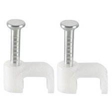 200pcs Flat Cable Clip Nail Coaxial Tacks Wire Clips 5mm White picture