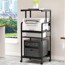 Arbuxzuy 4 Tier Stand with Storage Shelf, Tall Mobile Printer Table for Home ... picture