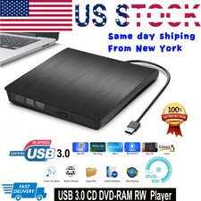 Slim External CD DVD Drive USB 3.0 Disc Player Burner Writer For Laptop PC Mac picture