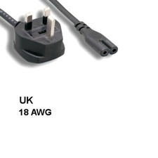 [10X] 6' UK Britain Non-Polarized 2Pin Power Cord IEC60320 C7 to BS 1363 5A/250V picture